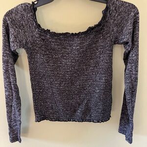 Hollister Off the Shoulder Cropped Ribbed Stretch Top. Size S.